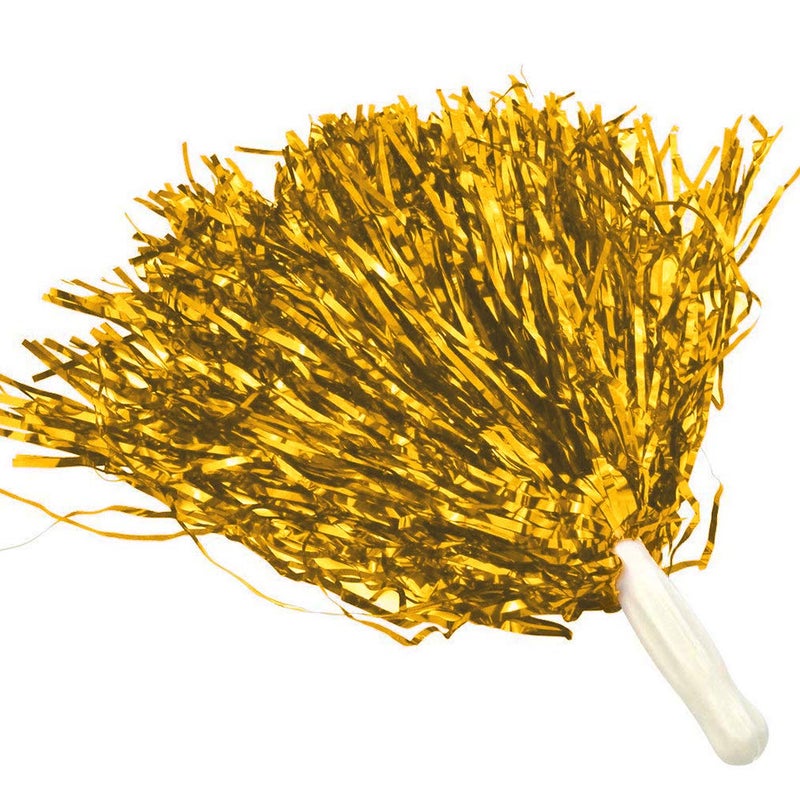 baotongle 12 PCS Cheerleading Squad Spirited Fun Poms Pompoms Cheer Costume Accessory for Party Dance Sports (Goldens) - Image 1